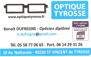 NOUVEAU PARTENAIRE: OPTIQUE TYROSSE